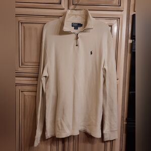 Mens Cream Polo Ralph Lauren Quarter Zip - Size Large!
